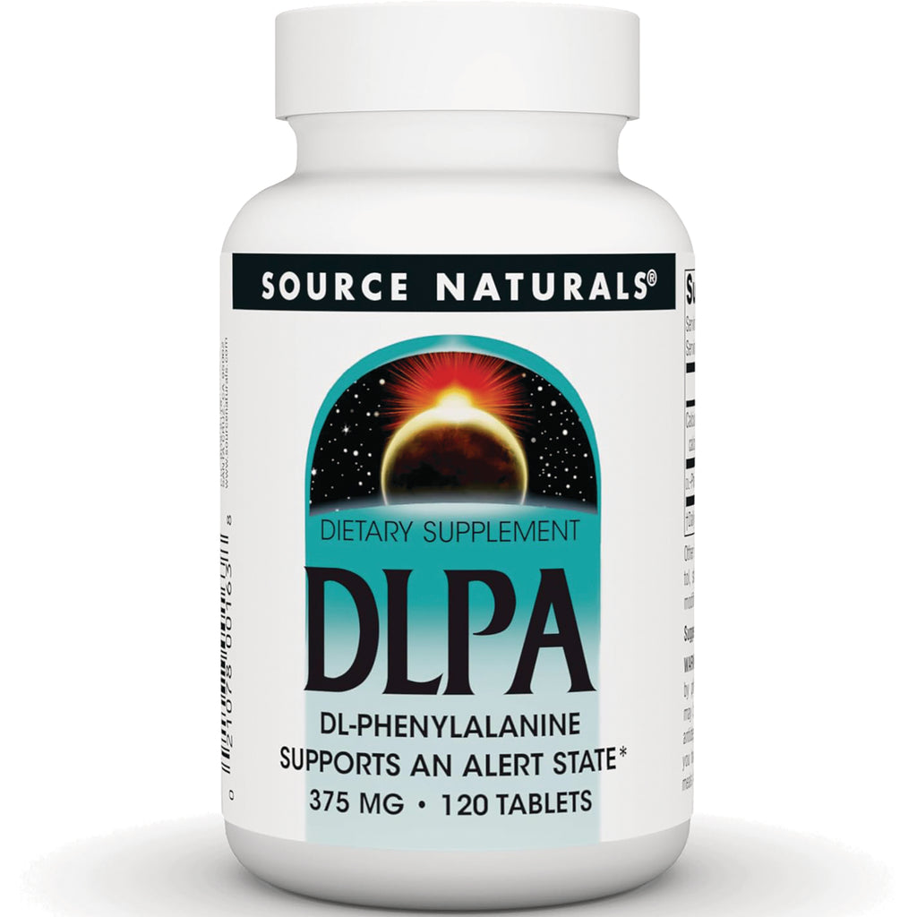 SN592 | Source Naturals DLPA (DL-Phenylalanine) dietary supplement, 375 mg, 120 tablets - Thumbnail