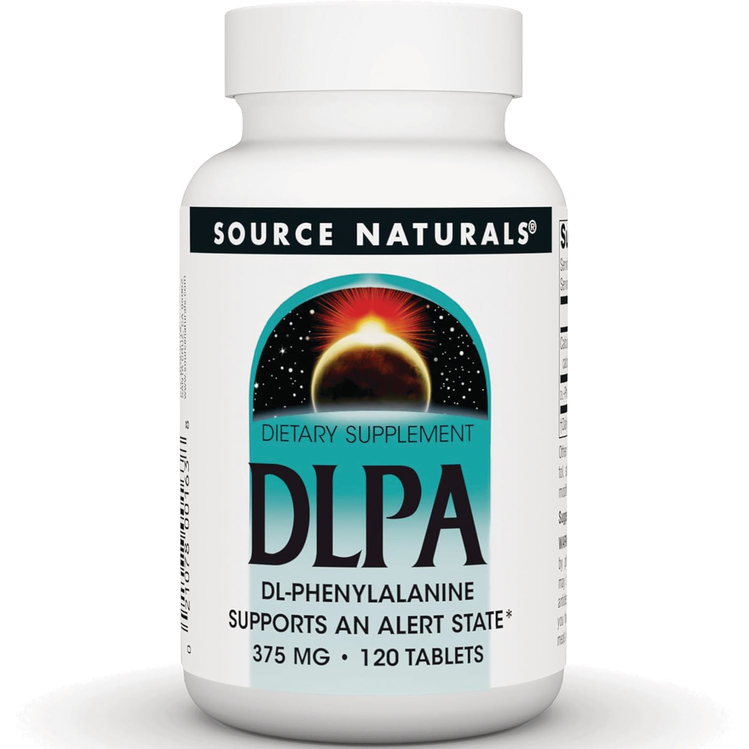 SN592 | Source Naturals DLPA (DL-Phenylalanine) dietary supplement, 375 mg, 120 tablets