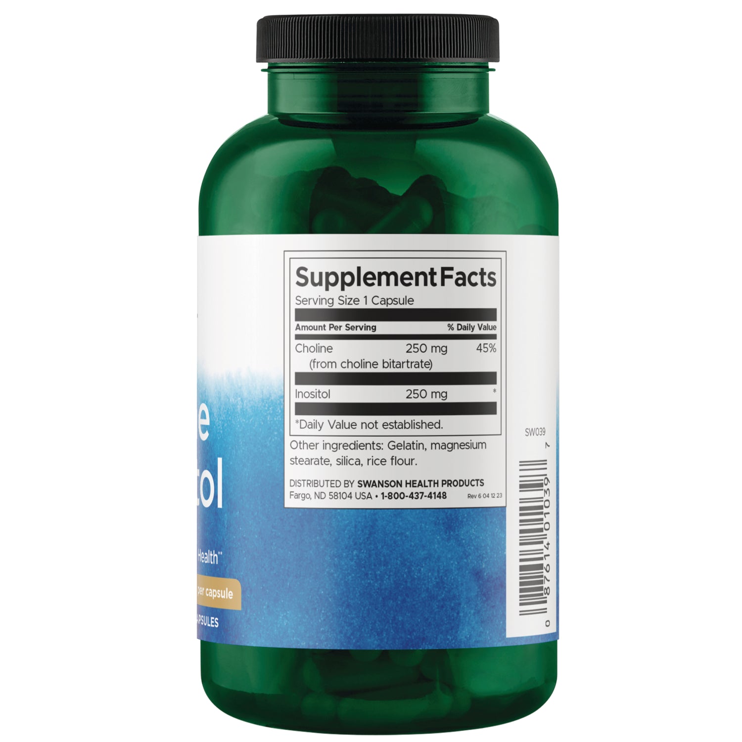 SW039 | Back label with Supplement Facts