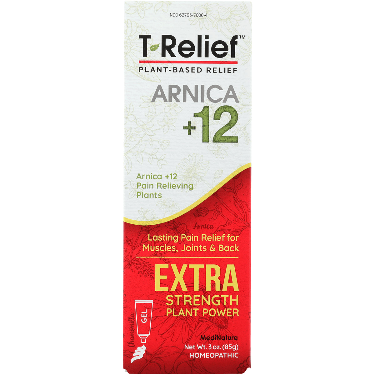 MNA052 | T-Relief Arnica +12 extra strength plant power topical gel box front