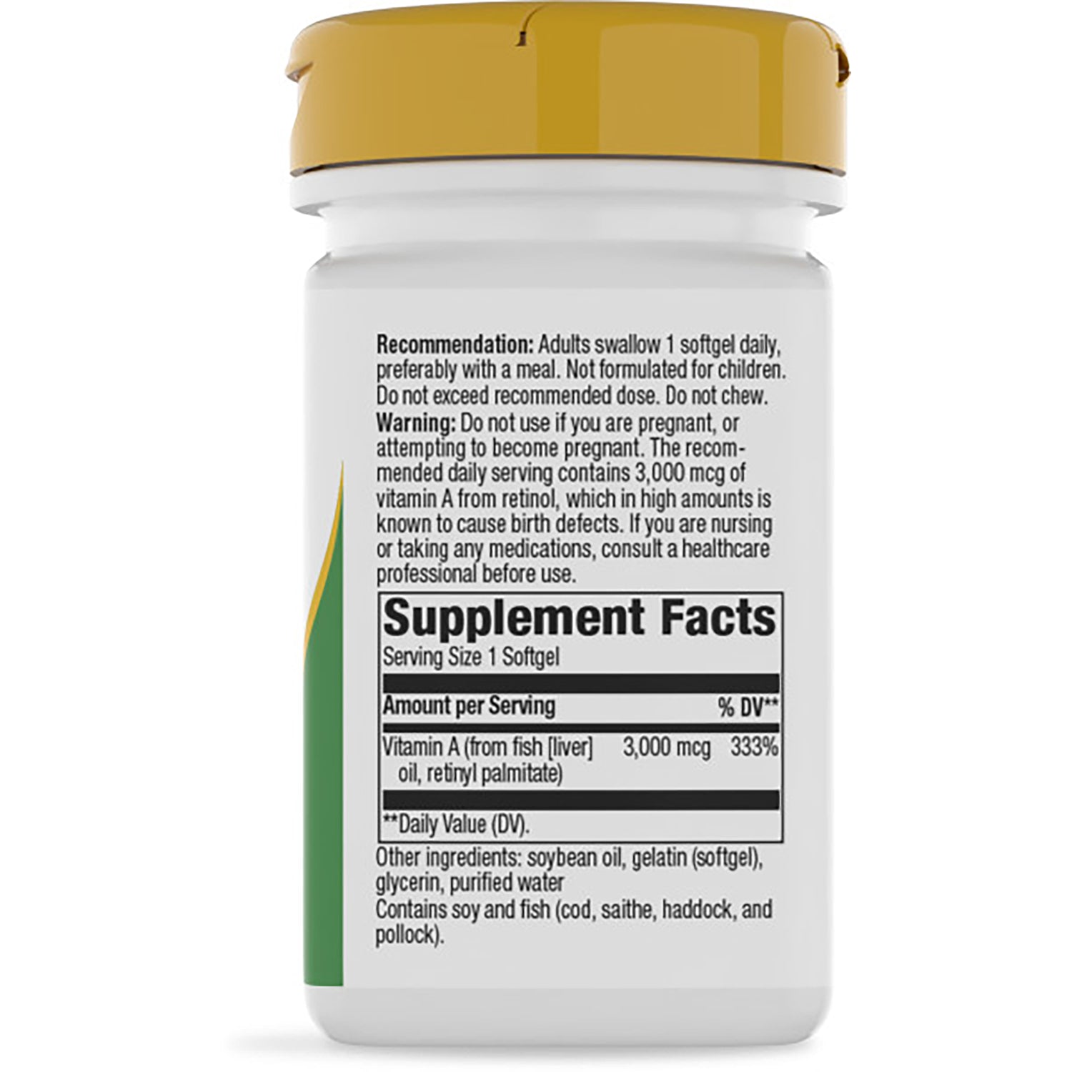 NW953 | Back of brown supplement bottle showing Supplement Facts panel, warnings and ingredient list