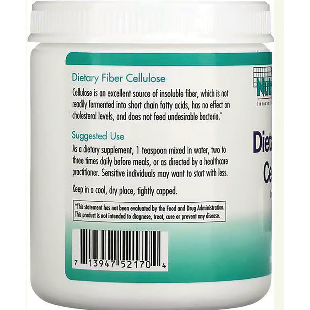 NCL032 | Back label of white supplement jar reading Dietary Fiber Cellulose with suggested use text and barcode - Thumbnail