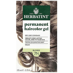 HBT006 | Herbatint permanent haircolor gel 7N Blonde box showing front packaging