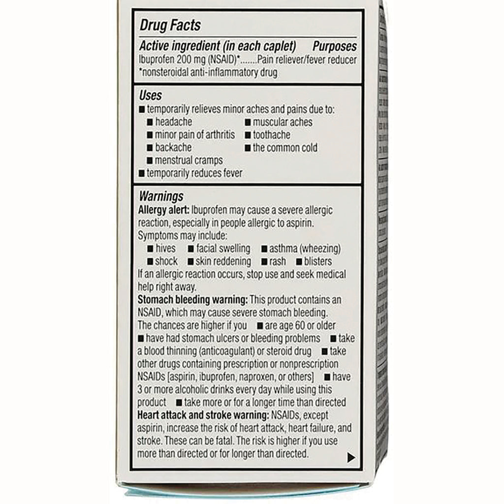 GDS019 | Back panel showing Drug Facts with active ingredient ibuprofen 200 mg and warnings - Thumbnail