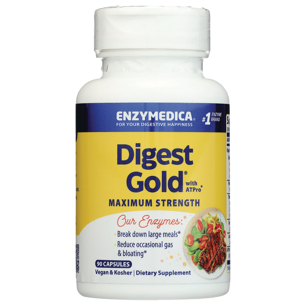 EMD009 | Enzymedica Digest Gold maximum strength bottle front label 90 capsules dietary supplement - Thumbnail