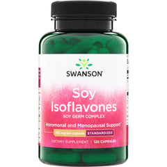 SW673 | Swanson Soy Isoflavones, Soy Germ Complex, 120 capsules, 750 mg per capsule, hormonal and menopausal support