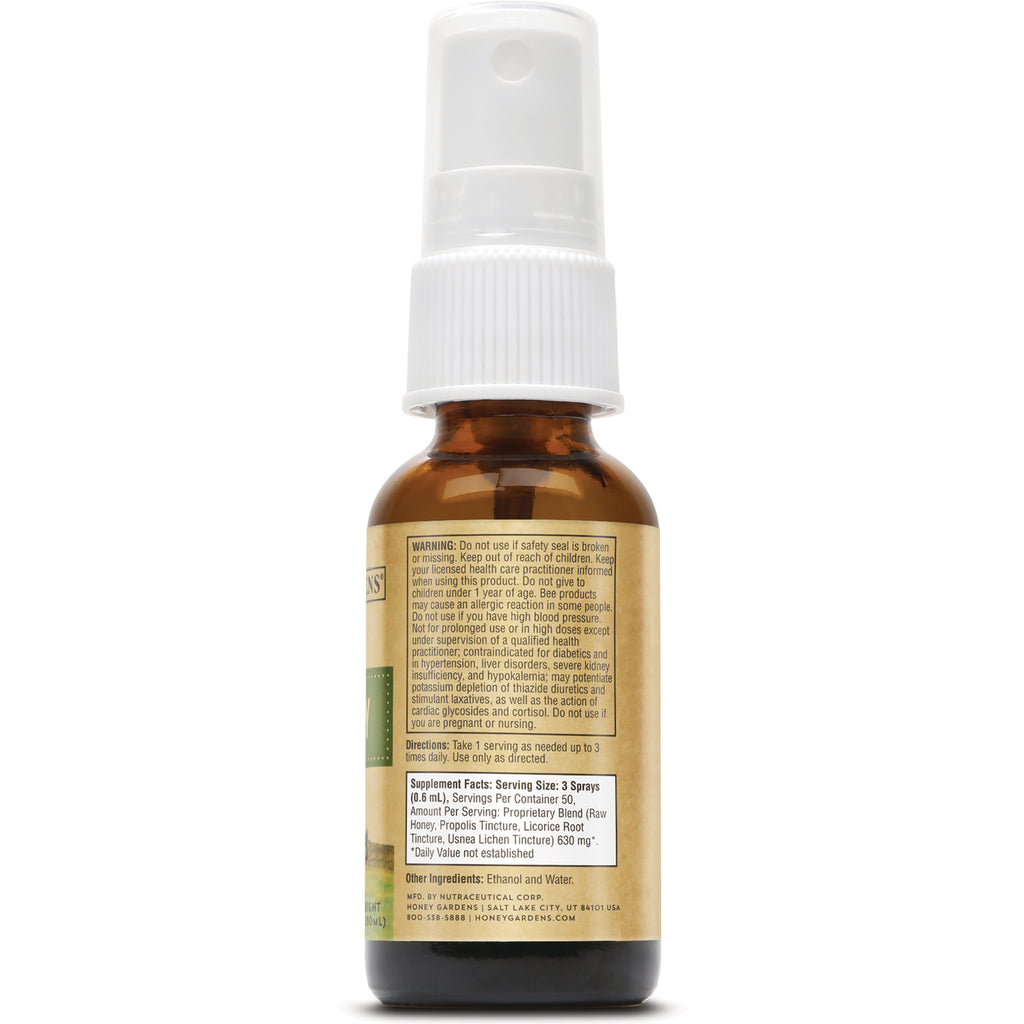 HGR003 | Back of amber spray bottle label showing warning, directions and Supplement Facts panel - Thumbnail