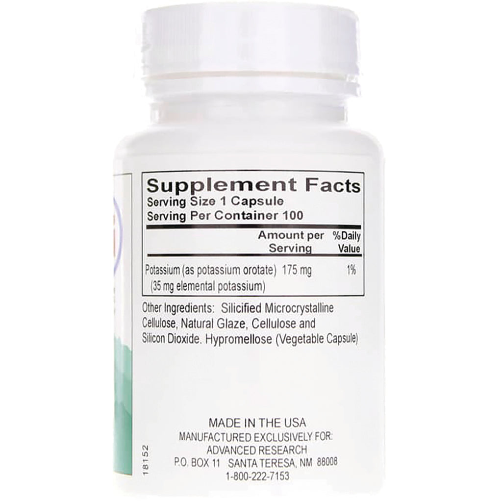 ADR030 | Back label showing Supplement Facts: Serving Size 1 Capsule, Potassium 175 mg - Thumbnail