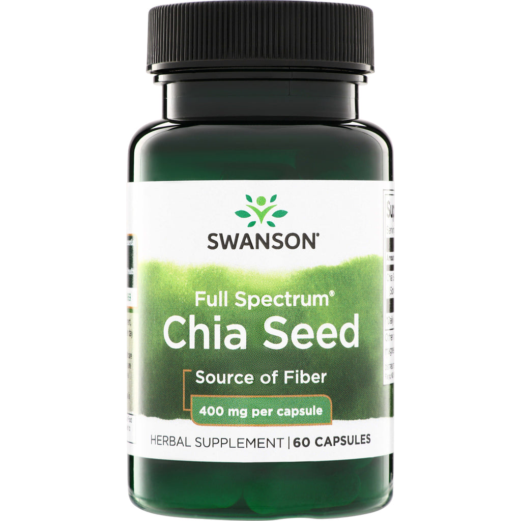 SW1165 | Swanson Full Spectrum Chia Seed supplement, source of fiber, 400 mg per capsule, 60 capsules - Thumbnail