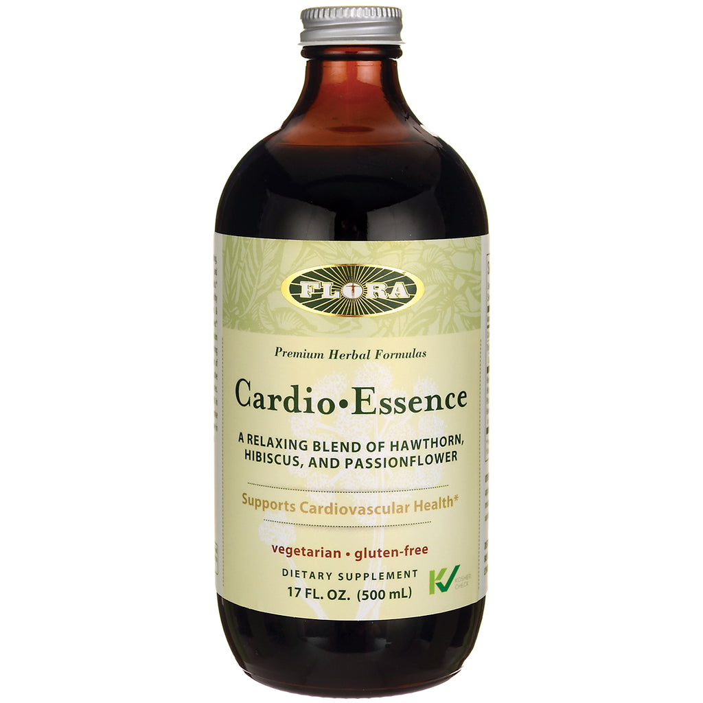 FL042 | amber bottle front showing CardioEssence herbal dietary supplement label supports cardiovascular health 17 fl oz - Thumbnail