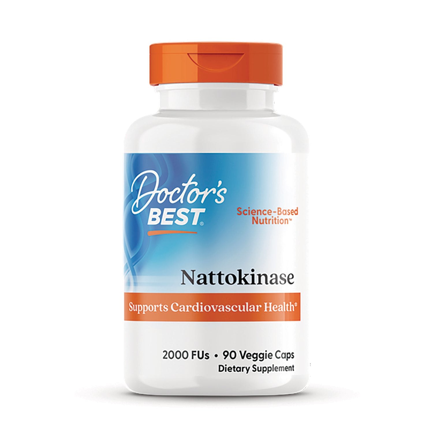 DB088 | Doctor's Best Nattokinase bottle, supports cardiovascular health, 90 veggie caps