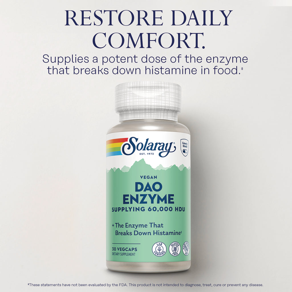 SLR544 | Restore Daily Comfort; Solaray Vegan DAO Enzyme supplying 60,000 HDU, 30 vegcaps - Thumbnail
