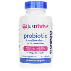 JTR003 | JustThrive probiotic & antioxidant white bottle, 100% spore-based, 90 capsules