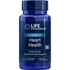 LE283 | Blue Life Extension FLORASSIST Heart Health bottle, 60 vegetarian capsules front label