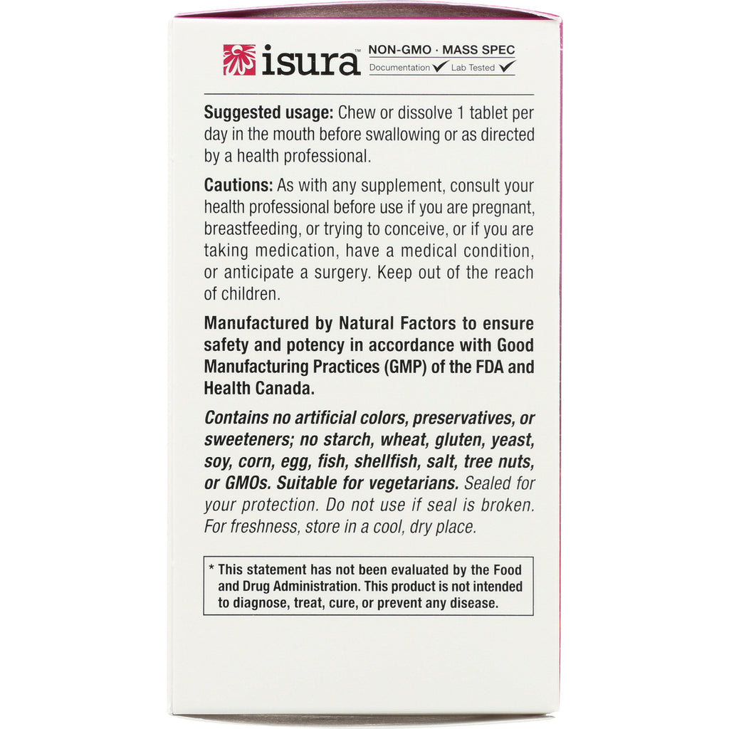 NFC058 | Back panel showing suggested usage, cautions, ingredient exclusions and FDA disclaimer - Thumbnail