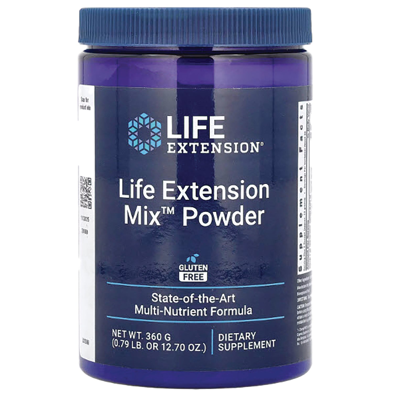 LE466 | Life Extension Mix Powder dietary supplement jar with blue label, gluten free, 360 g