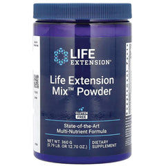 LE466 | Life Extension Mix Powder dietary supplement jar with blue label, gluten free, 360 g