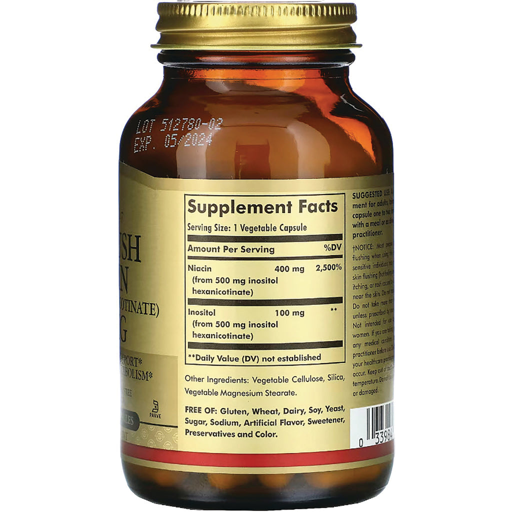 SLG297 | Brown glass supplement bottle back label showing Supplement Facts panel, ingredient list, and barcode - Thumbnail