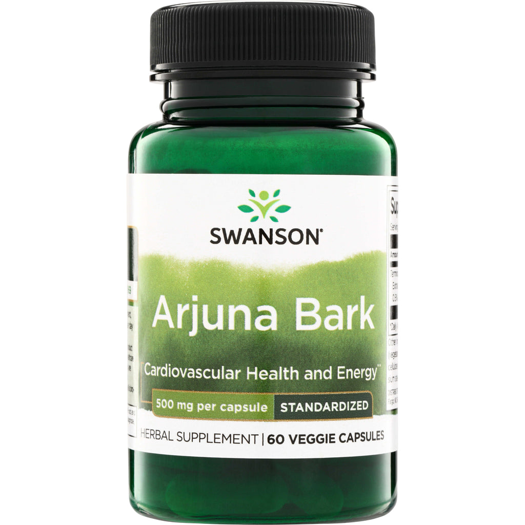 SWH199 | Swanson Arjuna Bark, 500 mg per capsule, standardized, 60 veggie capsules, Cardiovascular Health and Energy - Thumbnail
