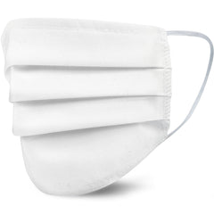 NGN001 | White pleated face mask front view with elastic ear loop