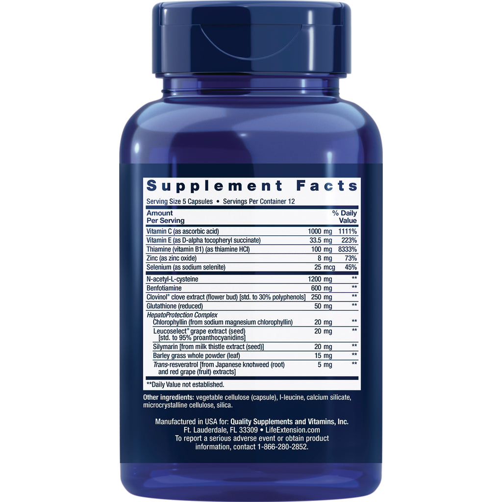 LE461 | Back of blue supplement bottle showing Supplement Facts panel and ingredient list - Thumbnail