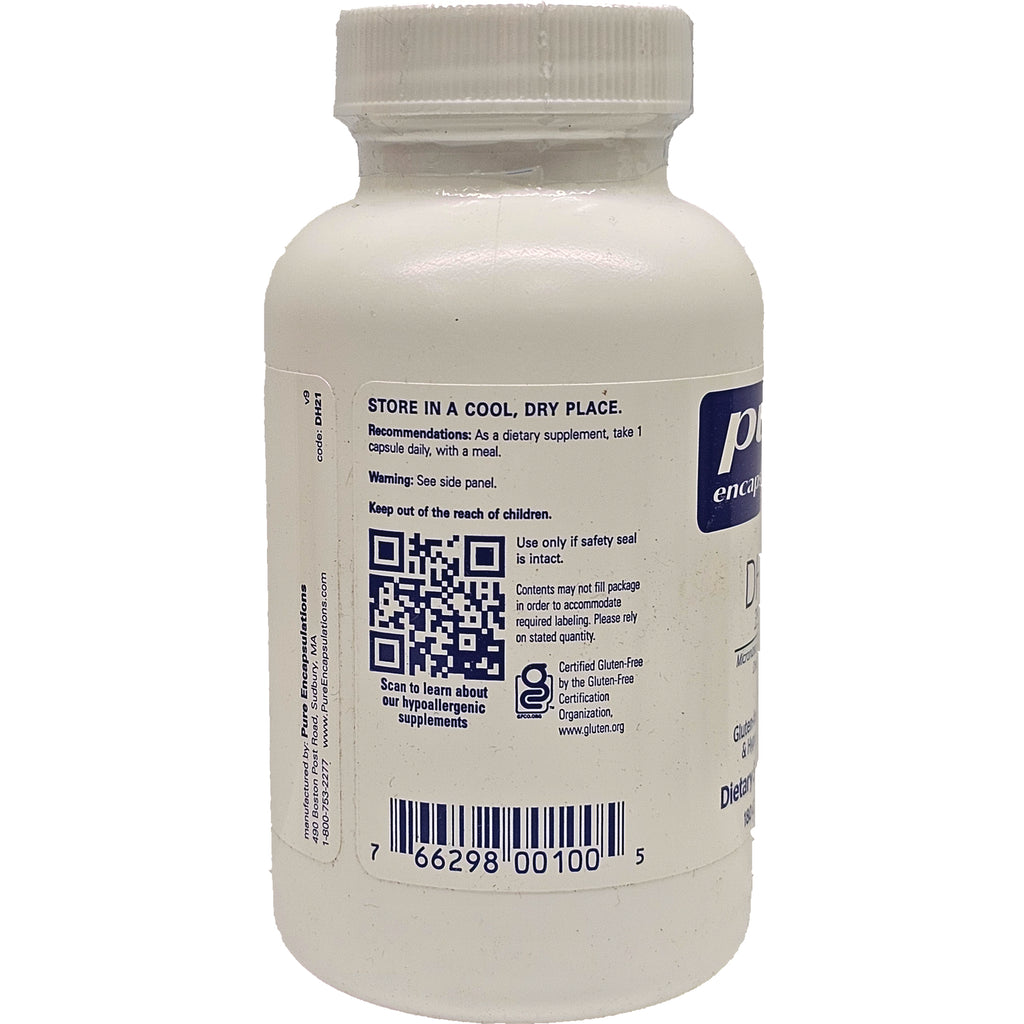 PRN013 | back label of white supplement bottle showing storage instructions, QR code, and barcode - Thumbnail