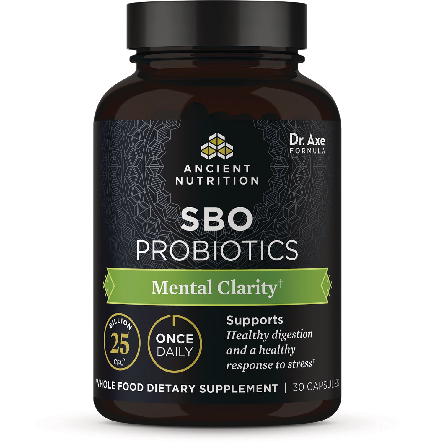 ATN108 | Ancient Nutrition SBO Probiotics bottle labeled Mental Clarity, front view