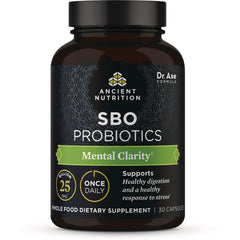 ATN108 | Ancient Nutrition SBO Probiotics bottle labeled Mental Clarity, front view