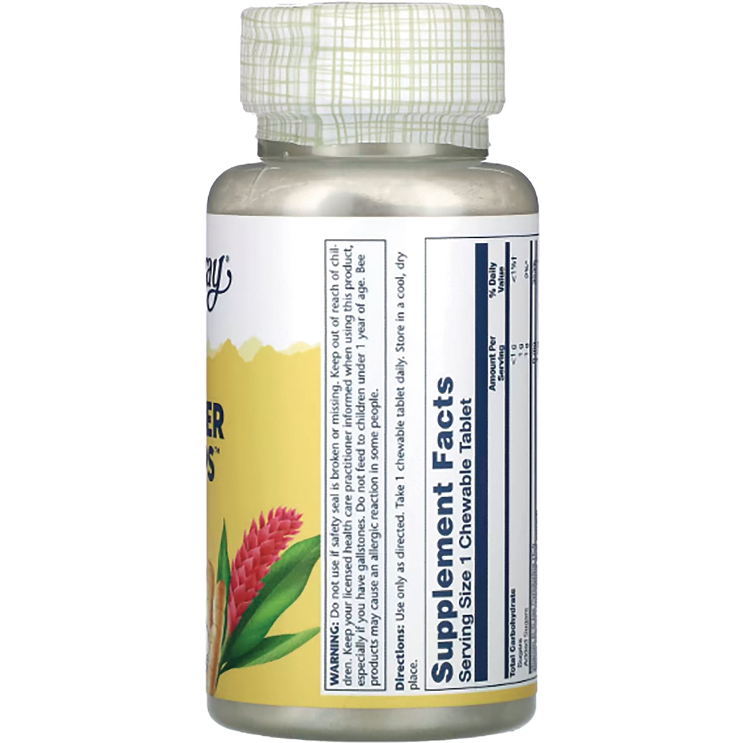 SLR299 | back of supplement bottle showing Supplement Facts panel and directions