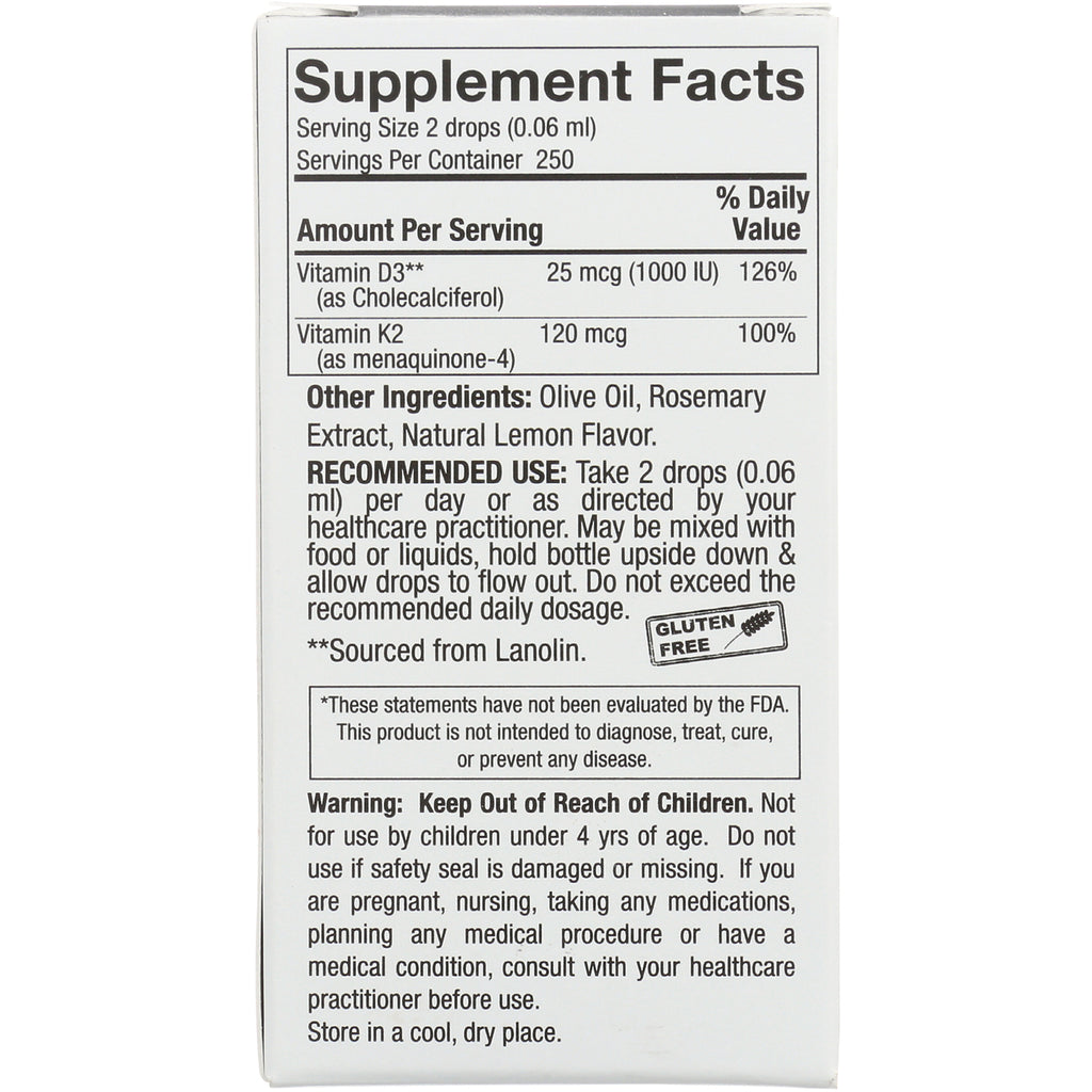 NAT407 | back panel showing Supplement Facts, other ingredients, recommended use and warnings - Thumbnail