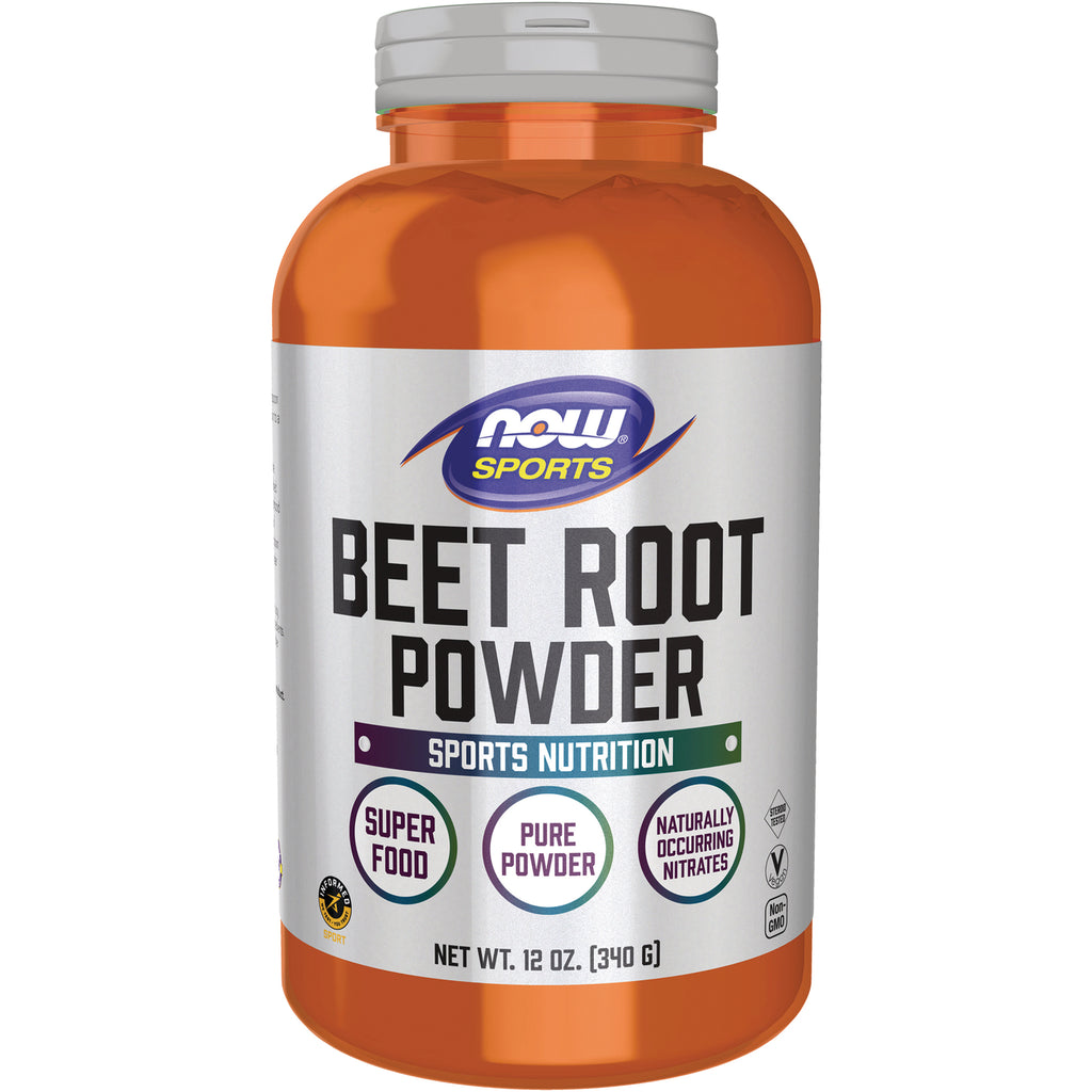 NWF1343 | NOW Sports Beet Root Powder jar, front label showing Super Food, Pure Powder, 12 oz - Thumbnail