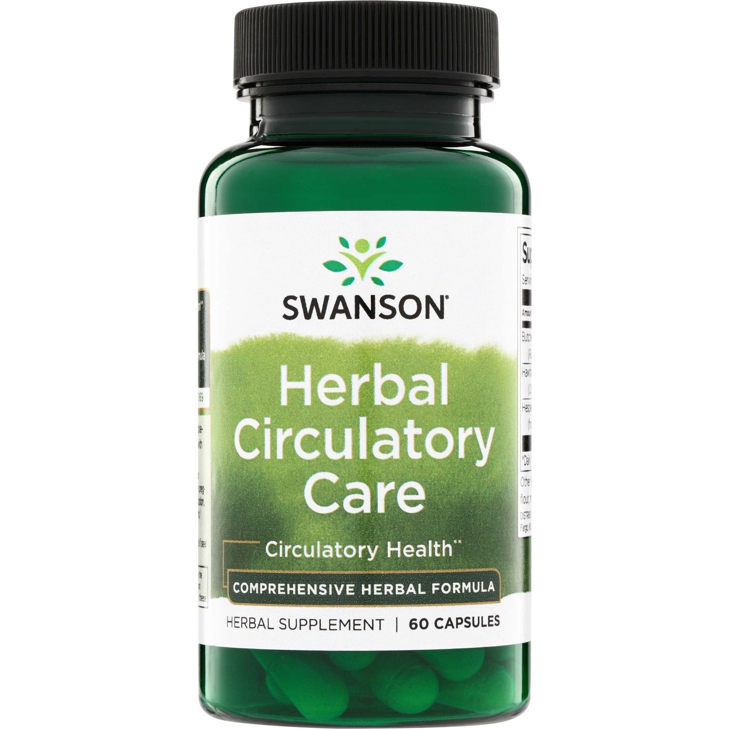 SW1491 | Swanson Herbal Circulatory Care supplement, 60 capsules, front label reads 'Circulatory Health'