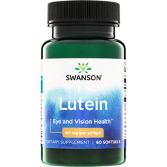 SWU981 | Swanson Lutein 40 mg per softgel, 60 softgels, Eye and Vision Health, dietary supplement bottle front