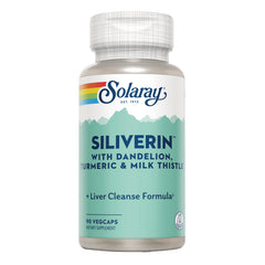 SLR519 | Solaray Siliverin supplement bottle, liver cleanse formula with dandelion, turmeric and milk thistle, 90 vegcaps