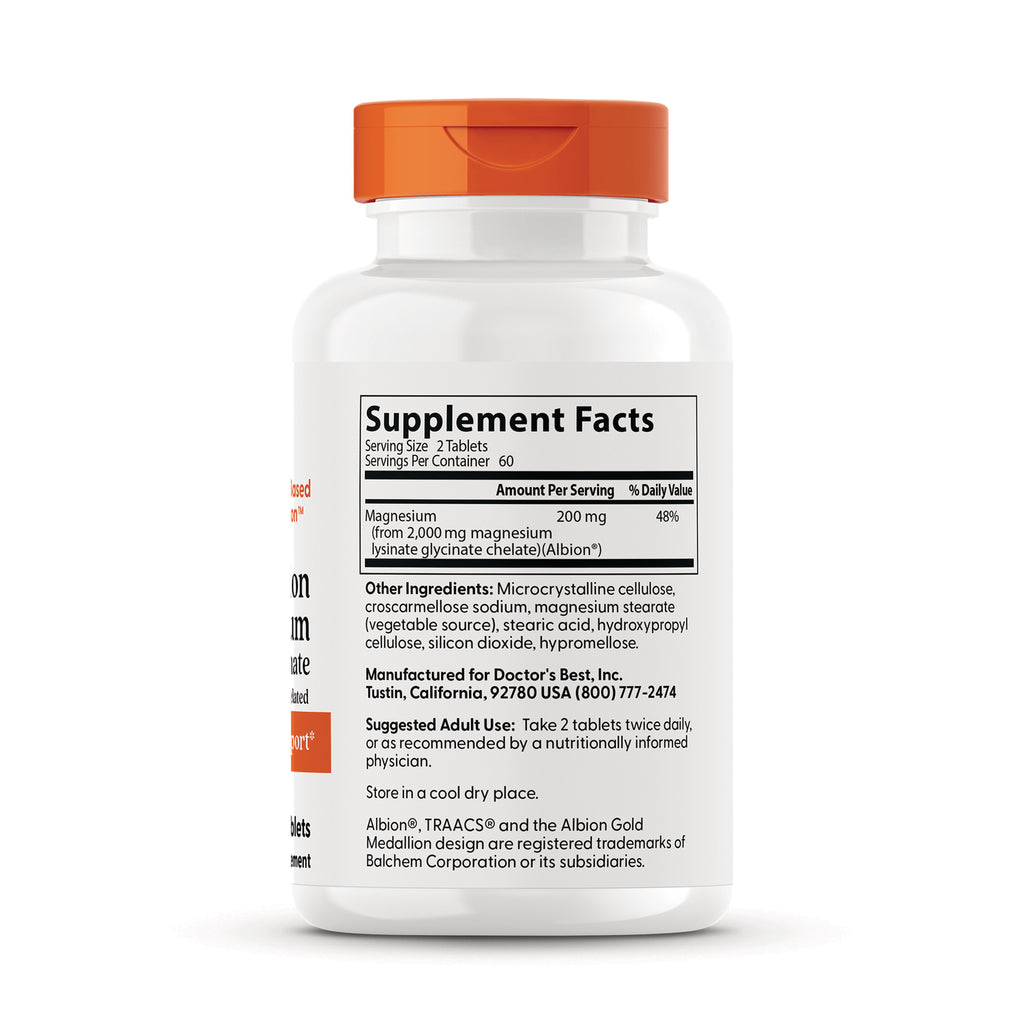DB162 | back of white supplement bottle showing Supplement Facts panel and ingredient and suggested use text - Thumbnail