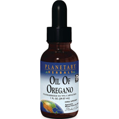 PF121 | Planetary Herbals Oil Of Oregano 1 fl oz amber dropper bottle labeled Oil Of Oregano and Non GMO