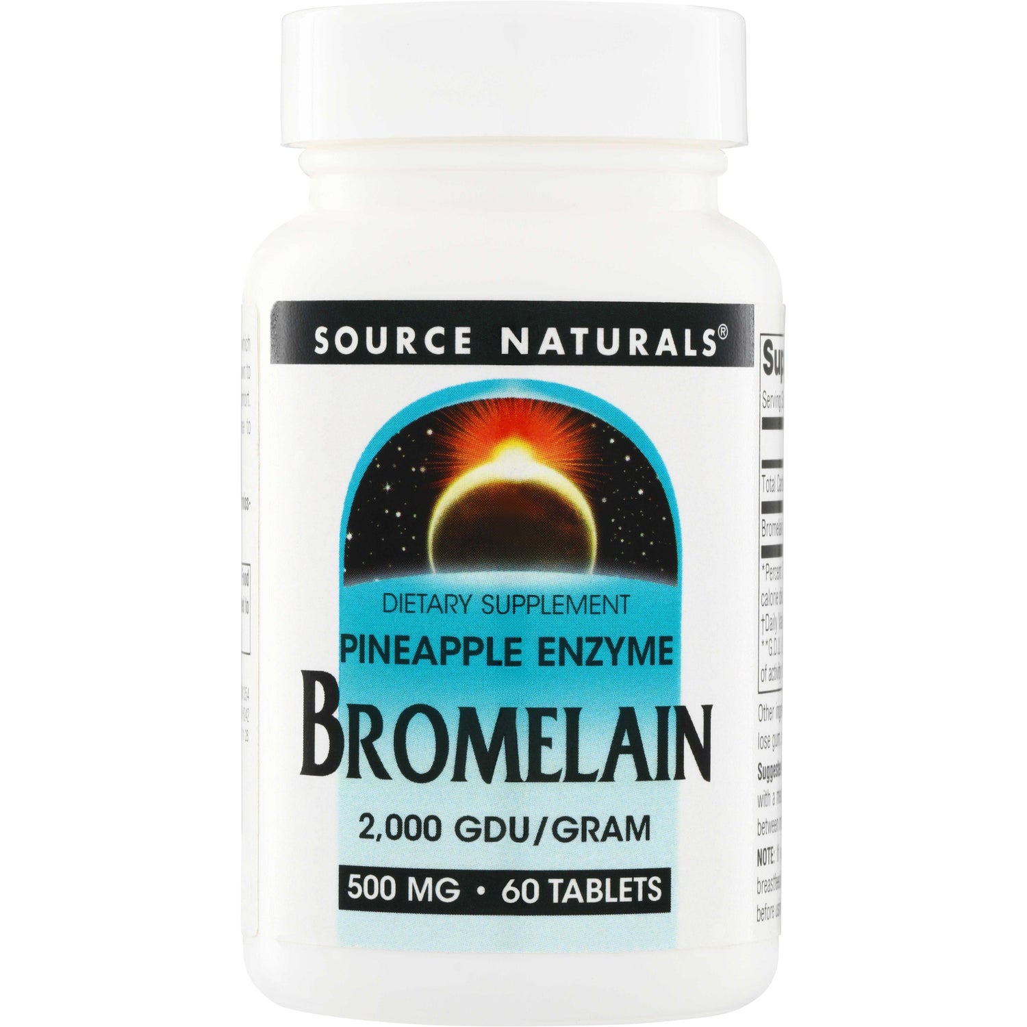SN231 | Source Naturals Pineapple Enzyme Bromelain 2,000 GDU/Gram, 500 mg, 60 tablets