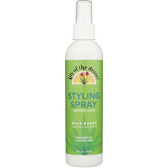 LIL009 | green bottle of Lily of the Desert styling spray, aloe-based natural hold, 8 fl oz