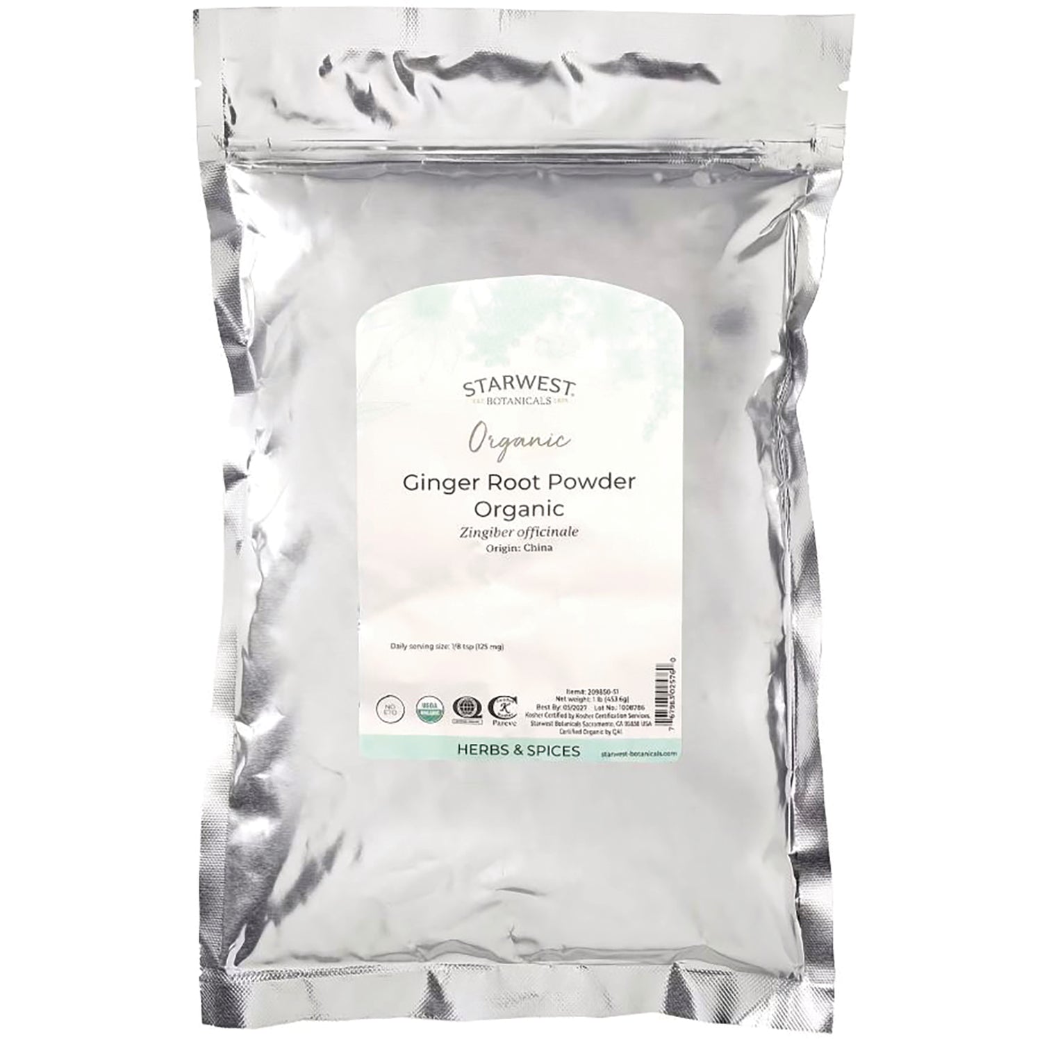 STB008 | Starwest Botanicals Organic Ginger Root Powder bag