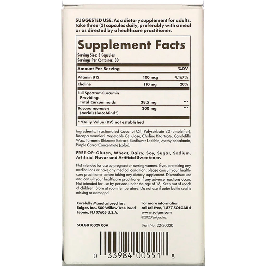 SLG373 | back panel showing Supplement Facts table, ingredients list and barcode - Thumbnail