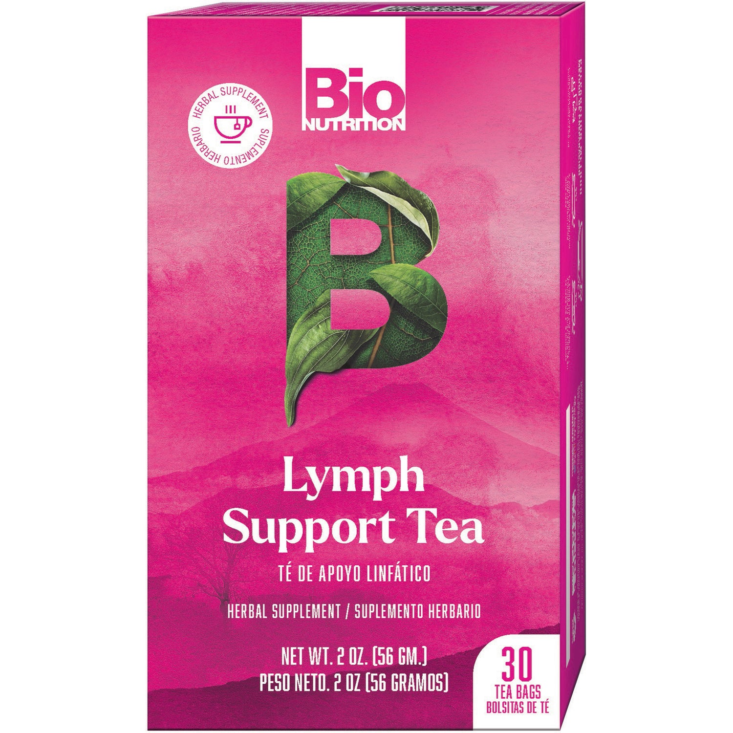 BNN068 | Bio Nutrition Lymph Support Tea pink box, herbal supplement, 30 tea bags