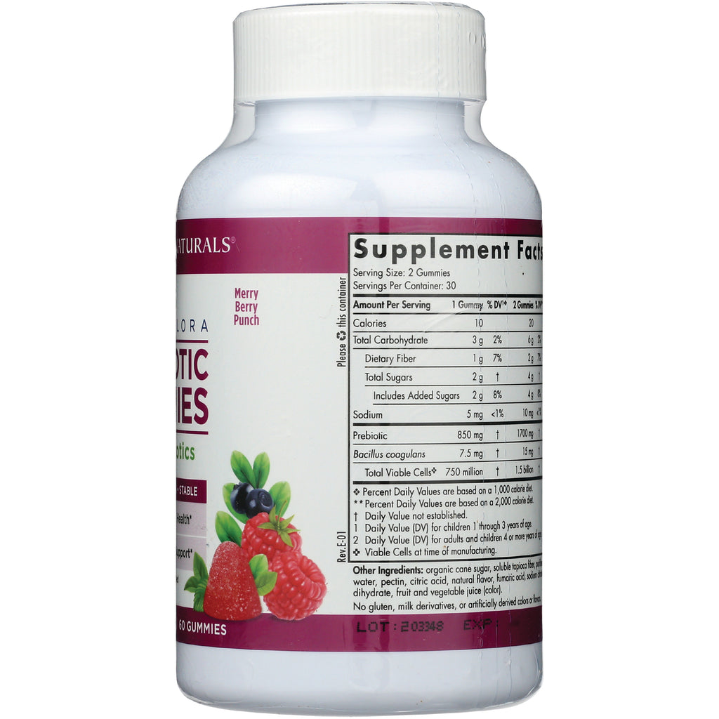 NRN121 | Back of white supplement bottle showing Supplement Facts panel, ingredient list, and Merry Berry Punch flavor text - Thumbnail