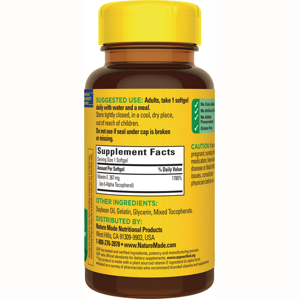NTM178 | Back label of yellow supplement bottle showing Supplement Facts, suggested use, and other ingredients - Thumbnail