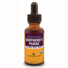HPH063 | Amber 1 fl oz dropper bottle labeled SHEPHERD'S PURSE herbal supplement by Herb Pharm