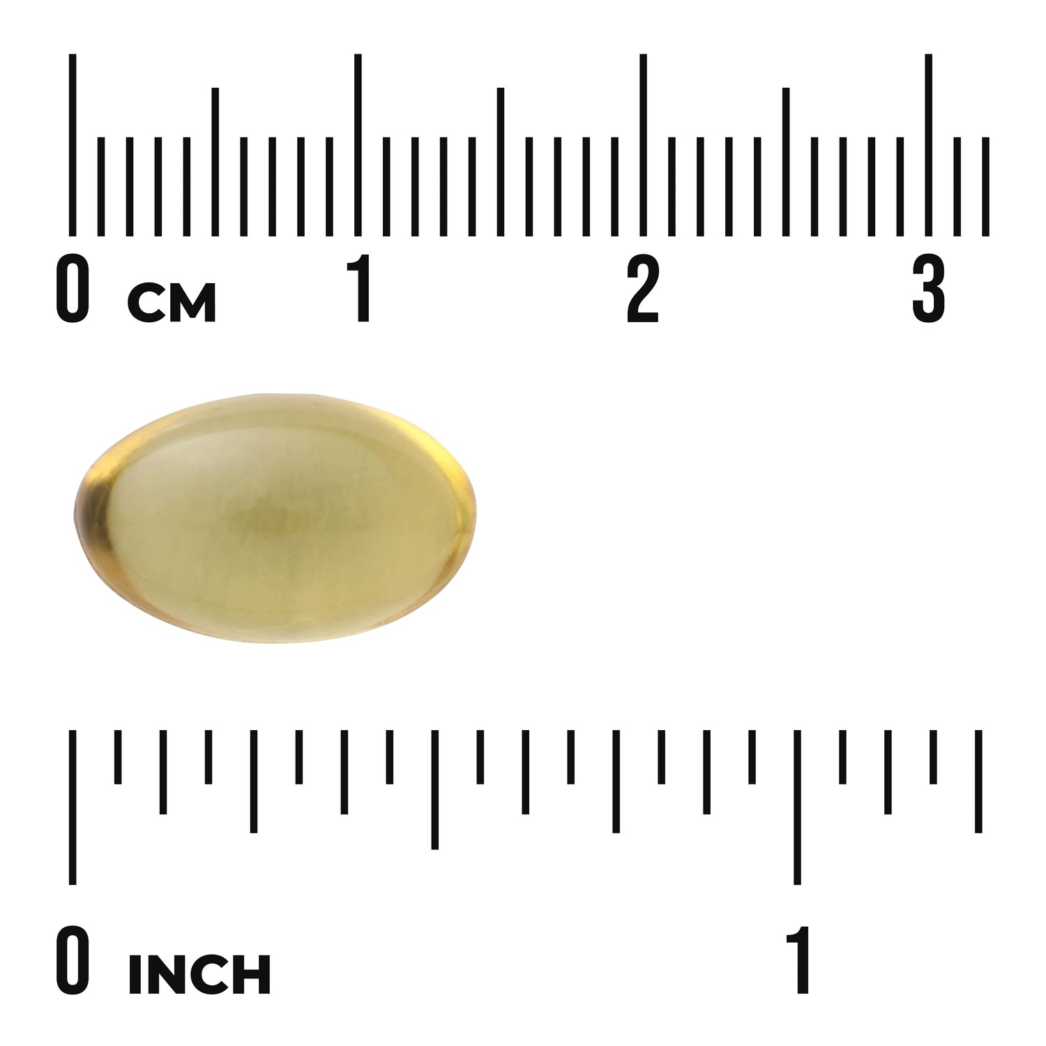SW1513 | Softgel capsule with centimeter and inch rulers for size reference