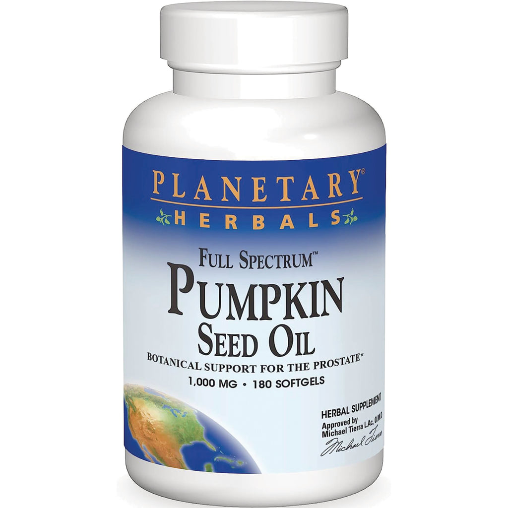 PF221 | Planetary Herbals Full Spectrum Pumpkin Seed Oil bottle, 1,000 mg, 180 softgels - Thumbnail
