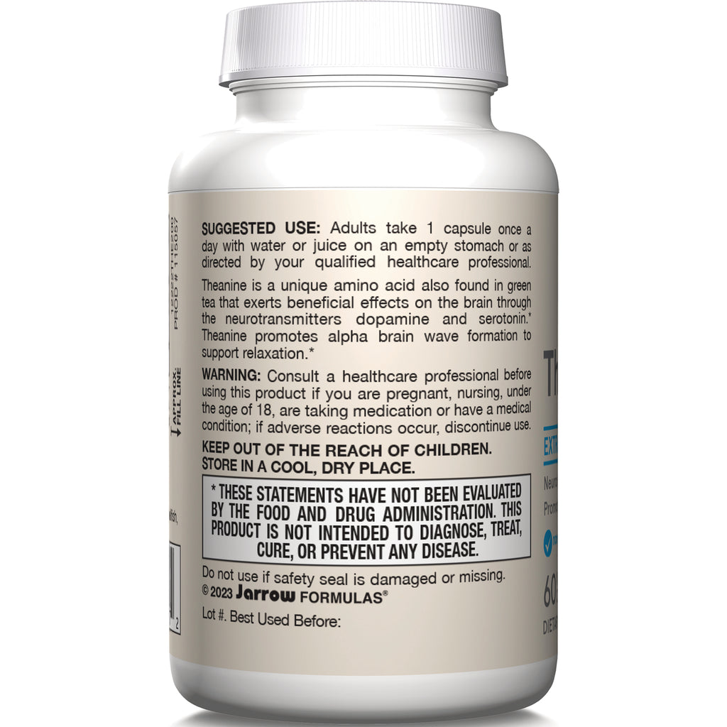 JR331 | back label of white supplement bottle showing suggested use, warning, and FDA disclaimer - Thumbnail