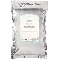STB020 | Starwest Botanicals Organic Slippery Elm Bark Powder Organic pouch, Herbs & Spices