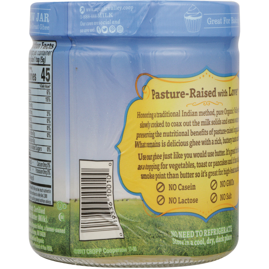 PUF001 | Back of jar label reading Pasture-Raised with Love, barcode, partial nutrition facts, and No Casein No Lactose No GMOs No Salt icons - Thumbnail