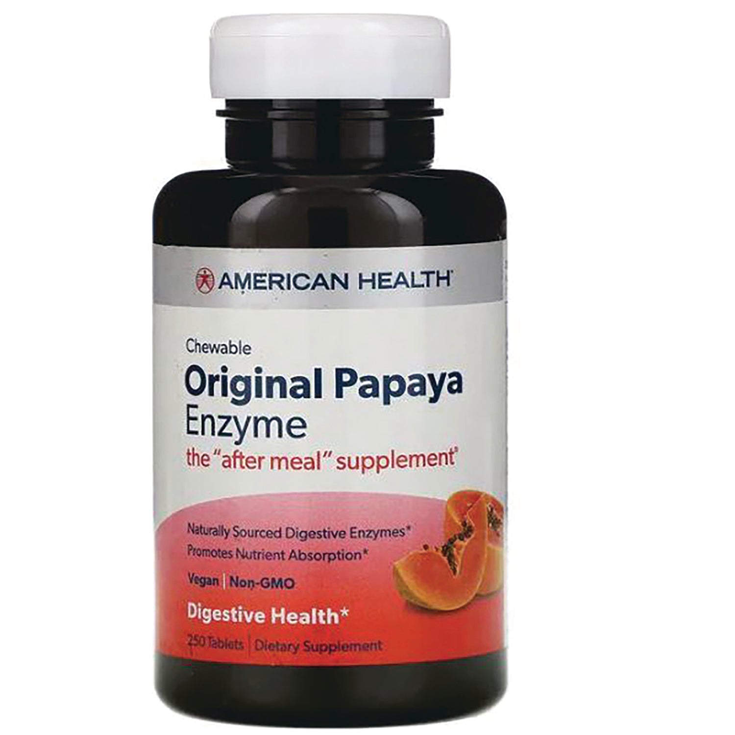 AM093 | American Health Chewable Original Papaya Enzyme after meal supplement, 250 tablets